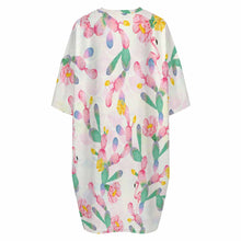 Cargar imagen en el visor de la galería, Vestido de pijama tipo camiseta para mujer talla grande personalizado con patrón foto texto (impresión de imagen única)