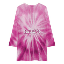 Cargar imagen en el visor de la galería, Vestido de manga larga para mujer F72Q Vestido estilo empalme informal personalizado con patrón foto texto (impresión de imagen única)