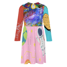 Cargar imagen en el visor de la galería, Vestido de manga larga para niña vestido acampanado F6Q personalizado con patrón foto texto (impresión de imágenes múltiples)