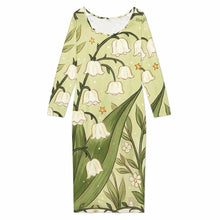 Cargar imagen en el visor de la galería, Vestido holgado de manga larga para mujer ADQ personalizado con patrón foto texto