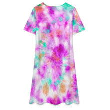 Cargar imagen en el visor de la galería, Vestido de mujer F77Q vestido de manga corta personalizado con patrón foto texto (impresión de imagen única)