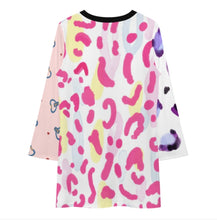 Cargar imagen en el visor de la galería, Vestido de empalme de manga larga para mujer F72Q Vestido casual de moda personalizado con patrón foto texto (impresión de imágenes múltiples)