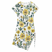 Cargar imagen en el visor de la galería, Vestido midi dividido en la playa de verano A44Q personalizado con patrón foto texto (impresión de imagen única)