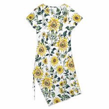 Cargar imagen en el visor de la galería, Vestido midi dividido en la playa de verano A44Q personalizado con patrón foto texto (impresión de imagen única)