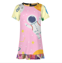 Cargar imagen en el visor de la galería, Vestido de niña F5Q vestido de manga corta personalizado con patrón foto texto (impresión de imágenes múltiples)