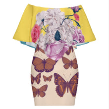 Cargar imagen en el visor de la galería, Vestido estampado con chal para mujer HQ personalizado con patrón foto texto (impresión de imágenes múltiples)