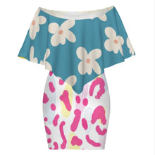 Cargar imagen en el visor de la galería, Vestido estampado con chal para mujer HQ personalizado con patrón foto texto (impresión de imágenes múltiples)