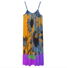 Cargar imagen en el visor de la galería, Vestido midi con tirantes finos para mujer D7Q personalizado con patrón foto texto (impresión de imágenes múltiples)