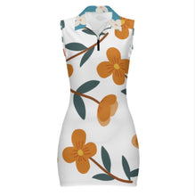 Cargar imagen en el visor de la galería, Vestido polo sin mangas para mujer NWXPO Vestido de jersey con cremallera personalizado con patrón foto texto (impresión de imágenes múltiples)