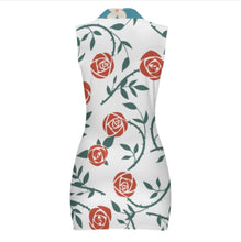 Cargar imagen en el visor de la galería, Vestido polo sin mangas para mujer NWXPO Vestido de jersey con cremallera personalizado con patrón foto texto (impresión de imágenes múltiples)