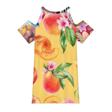 Cargar imagen en el visor de la galería, Vestido camisero de mujer con cuello en V ANQ con CUT-OUT en la manga personalizado con patrón foto texto (impresión de imágenes múltiples)