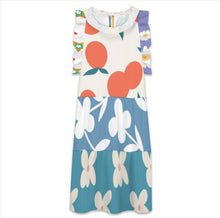 Cargar imagen en el visor de la galería, Vestido de cuello de muñeca con volantes de cintura alta F11Q personalizado con patrón foto texto (impresión de imágenes múltiples)