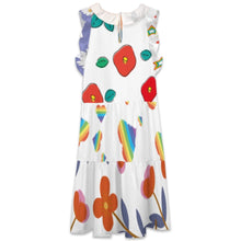 Cargar imagen en el visor de la galería, Vestido de cuello de muñeca con volantes de cintura alta F11Q personalizado con patrón foto texto (impresión de imágenes múltiples)