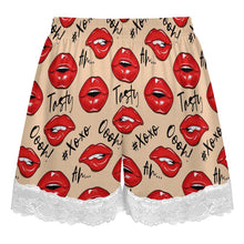 Cargar imagen en el visor de la galería, Pantalones de pijama cortos con ribete de encaje para mujer SDS2516 personalizados con patrón foto texto (impresión de imagen única)