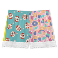 Cargar imagen en el visor de la galería, Pantalones de pijama cortos con ribete de encaje para mujer SDS2516 personalizados con patrón foto texto (impresión de imágenes múltiples)