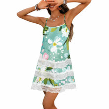 Cargar imagen en el visor de la galería, Vestido lencero con ribete de encaje para mujer SDS2520 personalizado con patrón foto texto (impresión de imagen única)