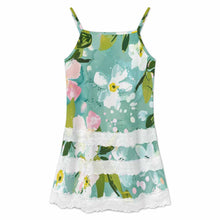 Cargar imagen en el visor de la galería, Vestido lencero con ribete de encaje para mujer SDS2520 personalizado con patrón foto texto (impresión de imagen única)