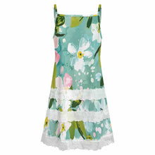 Cargar imagen en el visor de la galería, Vestido lencero con ribete de encaje para mujer SDS2520 personalizado con patrón foto texto (impresión de imagen única)