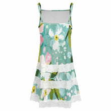 Cargar imagen en el visor de la galería, Vestido lencero con ribete de encaje para mujer SDS2520 personalizado con patrón foto texto (impresión de imagen única)