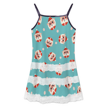 Cargar imagen en el visor de la galería, Vestido lencero con ribete de encaje para mujer SDS2520 personalizado con patrón foto texto (impresión de imágenes múltiples)