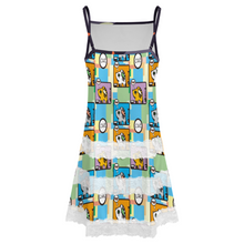 Cargar imagen en el visor de la galería, Vestido lencero con ribete de encaje para mujer SDS2520 personalizado con patrón foto texto (impresión de imágenes múltiples)