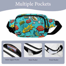 Cargar imagen en el visor de la galería, Riñonera cuadrada de doble capa XB0610007 para hombre y mujer personalizado con patrón foto texto