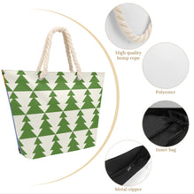 Cargar imagen en el visor de la galería, Bolsa de mano de cuerda de cáñamo de gran capacidad personalizado con patrón foto texto (impresión de imágenes múltiples)