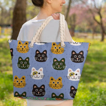 Cargar imagen en el visor de la galería, Bolsa de mano de cuerda de cáñamo de gran capacidad personalizado con patrón foto texto (impresión de imágenes múltiples)