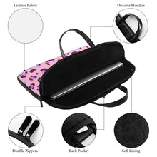 Cargar imagen en el visor de la galería, Bolso de mano de piel para portátil personalizado con patrón foto texto