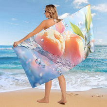 Cargar imagen en el visor de la galería, Toalla de playa talla grande de terciopelo de doble cara 160 x 80 cm personalizado con patrón foto texto