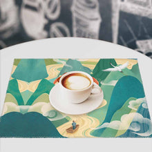 Cargar imagen en el visor de la galería, Juego de 6 manteles individuales de lona personalizado con patrón foto texto