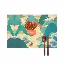 Cargar imagen en el visor de la galería, Juego de 6 manteles individuales de lona personalizado con patrón foto texto