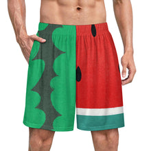 Cargar imagen en el visor de la galería, Pantalones cortos de pijama de seda hielo para hombre LM012 personalizado con patrón foto texto (impresión de imagen única)