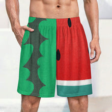 Cargar imagen en el visor de la galería, Pantalones cortos de pijama de seda hielo para hombre LM012 personalizado con patrón foto texto (impresión de imagen única)