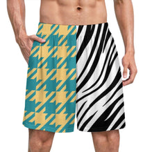 Cargar imagen en el visor de la galería, Pantalones cortos de pijama de seda ultrasuave para hombre LM012 personalizado con patrón foto texto (impresión de imágenes múltiples)