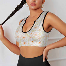 Cargar imagen en el visor de la galería, Sujetador deportivo para mujer, top corto de yoga, top push up YJ053 personalizado con patrón foto texto (impresión de imagen única)