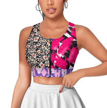 Cargar imagen en el visor de la galería, Sujetador de yoga y fitness con cremallera frontal para mujer SDS2007 personalizado con patrón foto texto (impresión de imágenes múltiples)