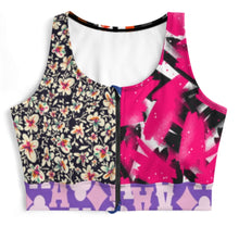 Cargar imagen en el visor de la galería, Sujetador de yoga y fitness con cremallera frontal para mujer SDS2007 personalizado con patrón foto texto (impresión de imágenes múltiples)