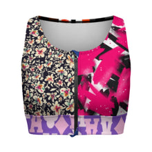 Cargar imagen en el visor de la galería, Sujetador de yoga y fitness con cremallera frontal para mujer SDS2007 personalizado con patrón foto texto (impresión de imágenes múltiples)