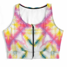 Cargar imagen en el visor de la galería, Sujetadores deportivos con cremallera frontal para mujer SDS2007 personalizado con patrón foto texto (impresión de imagen única)