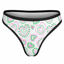 Cargar imagen en el visor de la galería, Tanga de seda hielo para mujer NZ207 con espalda en T personalizado con patrón foto texto (impresión de imagen única)