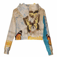 Cargar imagen en el visor de la galería, Sudadera corta de manga larga con cuello redondo y cordón para mujer MWZXU029 personalizado con patrón foto texto (impresión de imagen única)