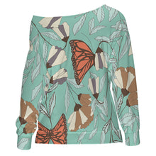 Cargar imagen en el visor de la galería, Sudadera de mujer con hombros caídos ZQ personalizado con patrón foto texto (impresión de imagen única)