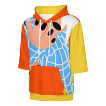 Cargar imagen en el visor de la galería, Sudadera de tela de escamas de pescado LM033 diseño multiimagen unisex para hombres y mujeres sudadera con capucha de media manga personalizado con patrón foto texto