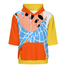 Cargar imagen en el visor de la galería, Sudadera de tela de escamas de pescado LM033 diseño multiimagen unisex para hombres y mujeres sudadera con capucha de media manga personalizado con patrón foto texto