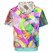 Cargar imagen en el visor de la galería, Sudadera con capucha de manga corta para mujer y hombre LM250 personalizado con patrón foto texto (impresión de imágenes múltiples)