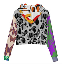 Cargar imagen en el visor de la galería, Sudadera con capucha corta con cordón y sin bolsillo para mujer MWZXU029 personalizado con patrón foto texto (impresión de imágenes múltiples)