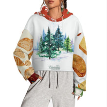 Cargar imagen en el visor de la galería, Sudadera corta sin dobladillo para mujer MXU022 personalizado con patrón foto texto (impresión de imágenes múltiples)