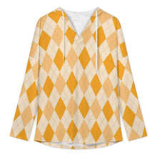 Cargar imagen en el visor de la galería, Sudadera con capucha de manga larga y cuello en V para mujer C19H personalizado con patrón foto texto (impresión de imagen única)