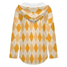 Cargar imagen en el visor de la galería, Sudadera con capucha de manga larga y cuello en V para mujer C19H personalizado con patrón foto texto (impresión de imagen única)